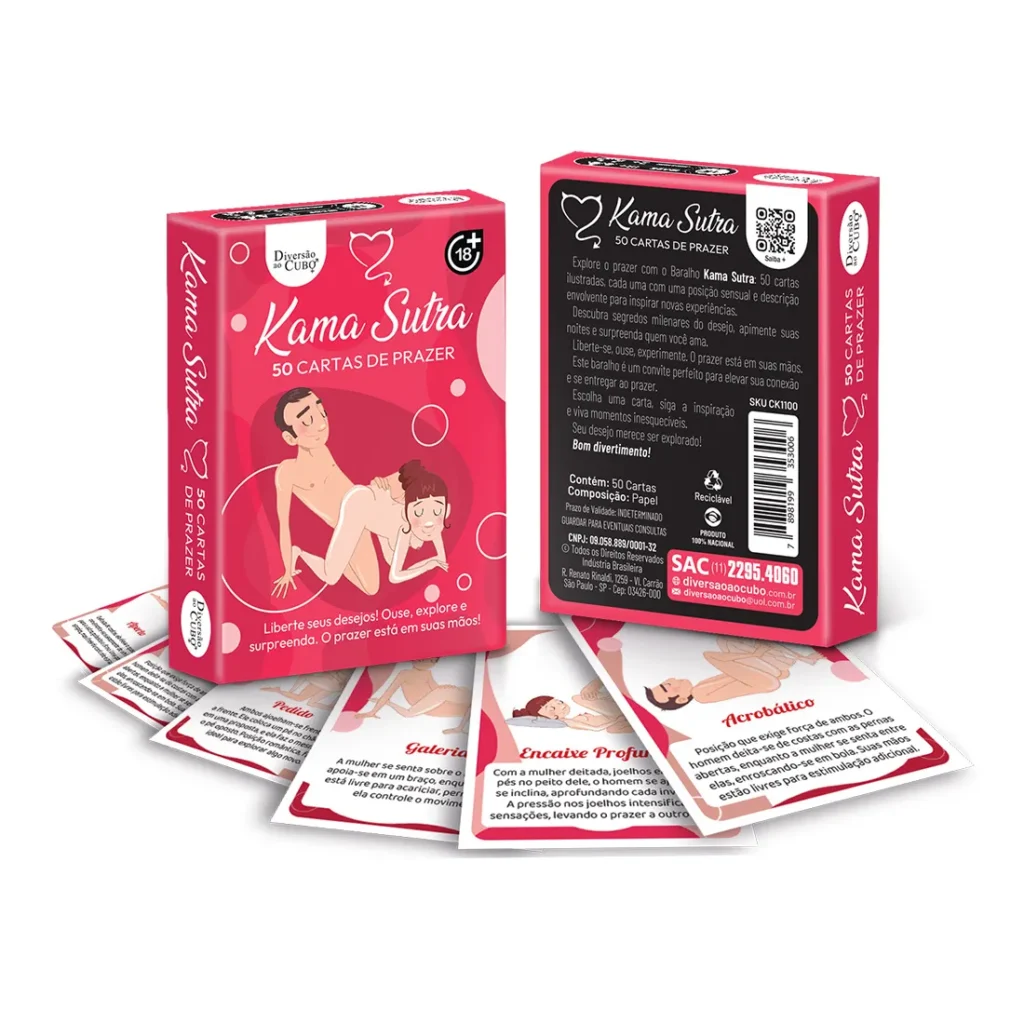 Baralho Kama Sutra 50 Cartas de Prazer com Posições Diversão ao Cubo