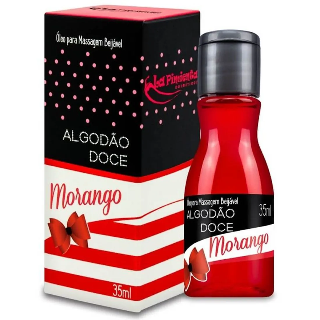 Algodão Doce Óleo para Massagem Beijável de Morango Hot 35ml La Pimienta