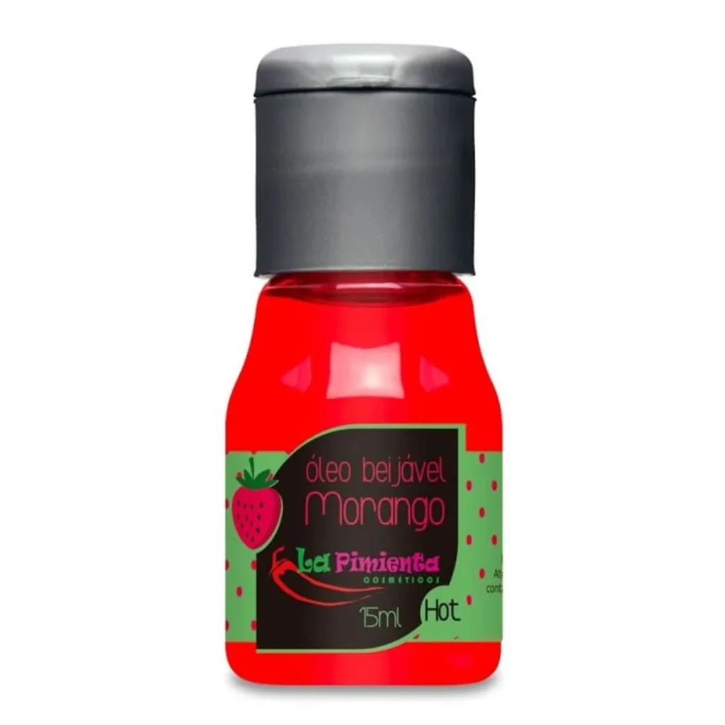 Óleo Beijável para Massagem Hot de Morango 15ml La Pimienta