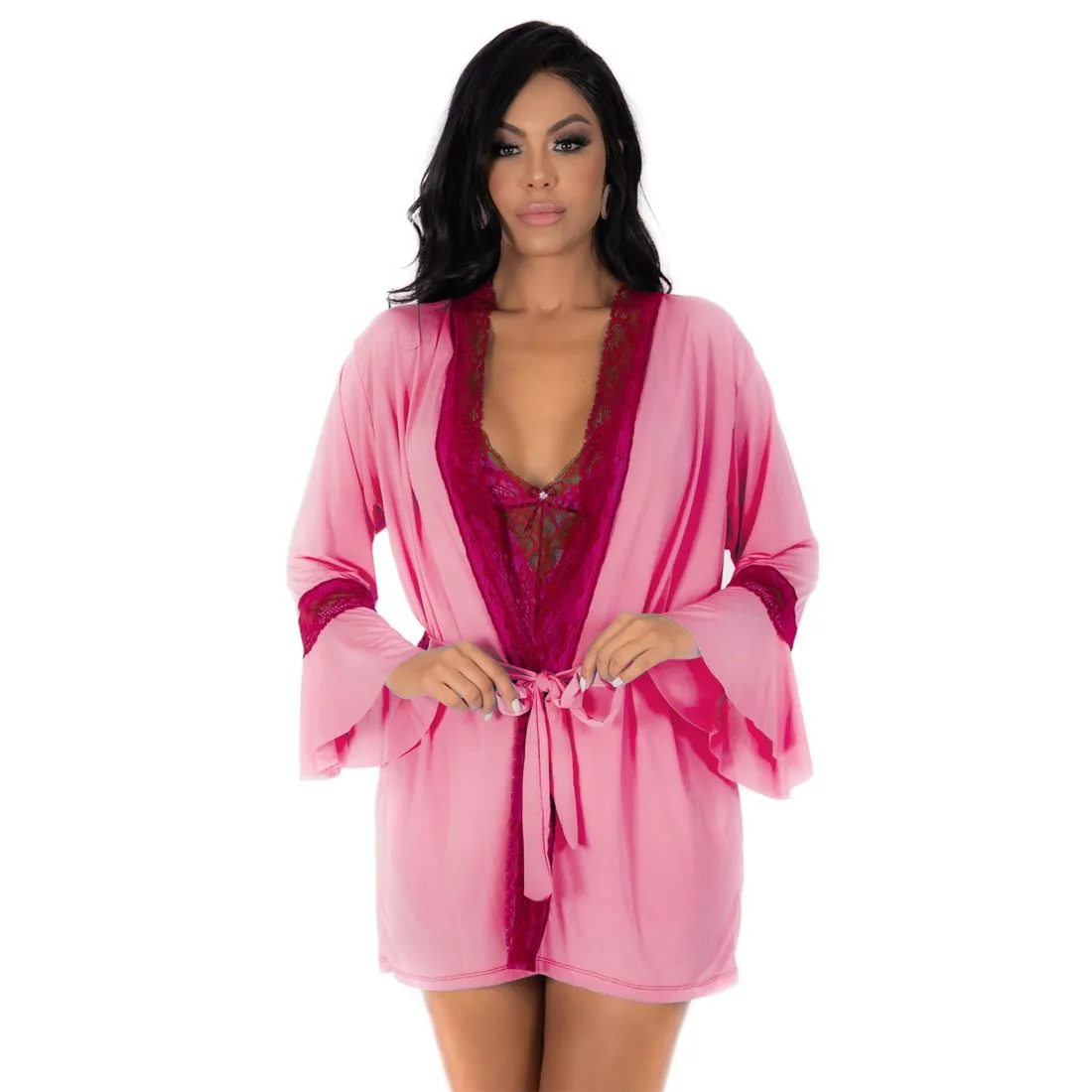 Conjunto Manu Camisola e Robe Plus Size Pimenta Sexy - Imagem 3