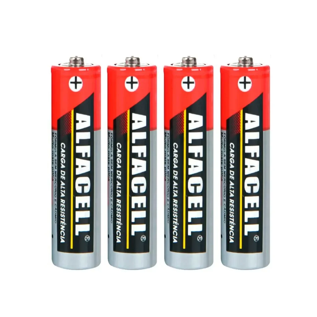 Pilha Comum Palito AAA 1.5V com 4 Unidades Alfacell