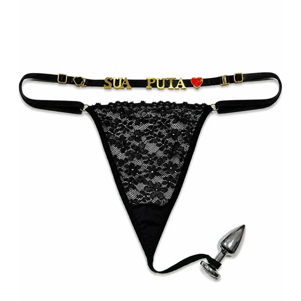 Calcinha Para Plug Anal Personalizável Hot Love
